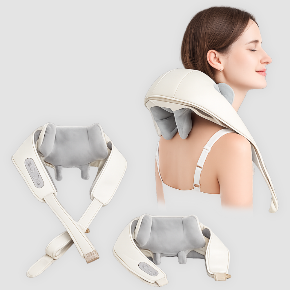 Foreverlily 26W Neck & Shoulder Massager Shawl – Wireless Deep Kneading Cervical & Back Massage Device