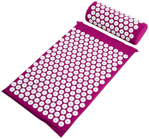 Acupressure Mat & Pillow Set for Back, Neck & Foot Pain Relief – Yoga Massage Cushion with Needle Therapy
