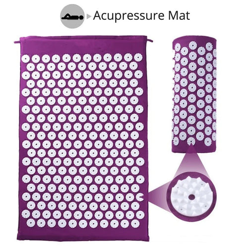 Acupressure Mat & Pillow Set for Back, Neck & Foot Pain Relief – Yoga Massage Cushion with Needle Therapy