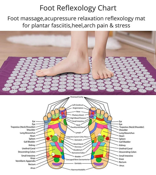 Acupressure Mat & Pillow Set for Back, Neck & Foot Pain Relief – Yoga Massage Cushion with Needle Therapy