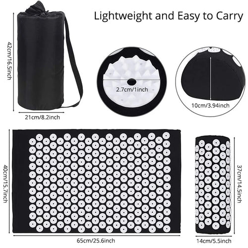 Acupressure Mat & Pillow Set for Back, Neck & Foot Pain Relief – Yoga Massage Cushion with Needle Therapy
