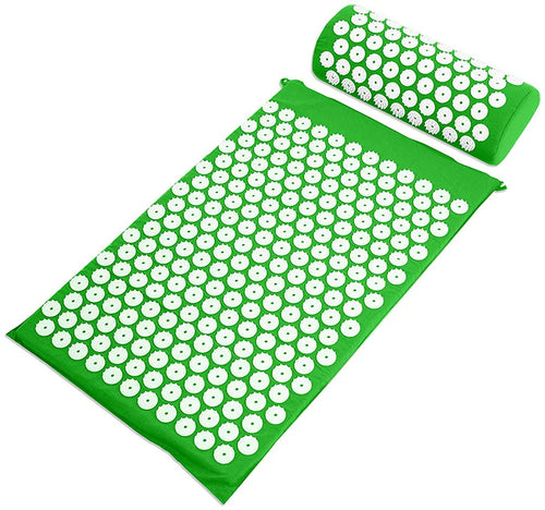 Acupressure Mat & Pillow Set for Back, Neck & Foot Pain Relief – Yoga Massage Cushion with Needle Therapy