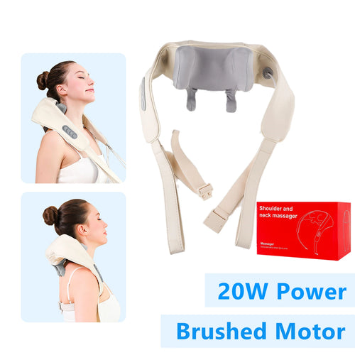 Foreverlily 26W Neck & Shoulder Massager Shawl – Wireless Deep Kneading Cervical & Back Massage Device