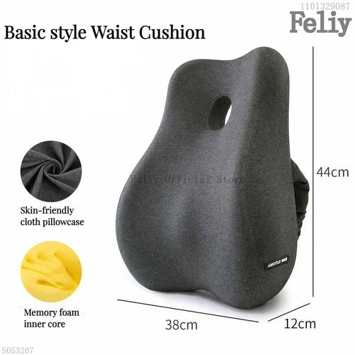 Memory Foam Orthopedic Seat Cushion & Lumbar Support Pillow for Office Chair and Car Seat