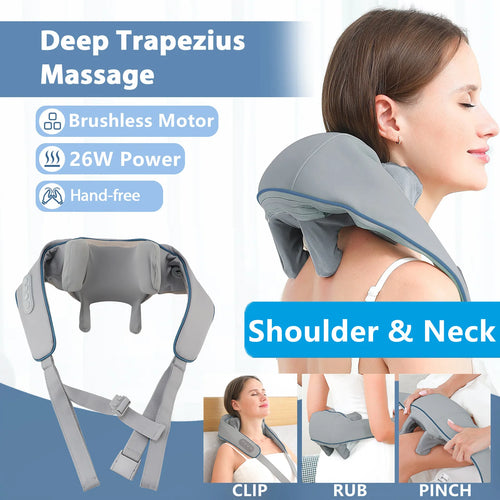 Foreverlily 26W Neck & Shoulder Massager Shawl – Wireless Deep Kneading Cervical & Back Massage Device