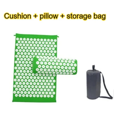 Acupressure Mat & Pillow Set for Back, Neck & Foot Pain Relief – Yoga Massage Cushion with Needle Therapy