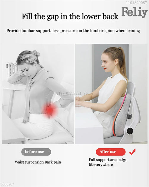 Memory Foam Orthopedic Seat Cushion & Lumbar Support Pillow for Office Chair and Car Seat