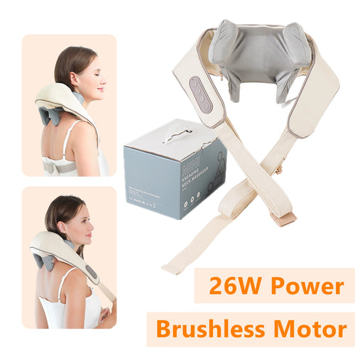 Foreverlily 26W Neck & Shoulder Massager Shawl – Wireless Deep Kneading Cervical & Back Massage Device