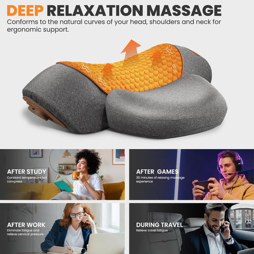 NEW Electric Neck Massager Cervical Traction Pillow with Heat & Vibration – Neck and Shoulder Pain Relief Device
