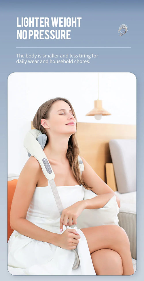 Foreverlily 26W Neck & Shoulder Massager Shawl – Wireless Deep Kneading Cervical & Back Massage Device
