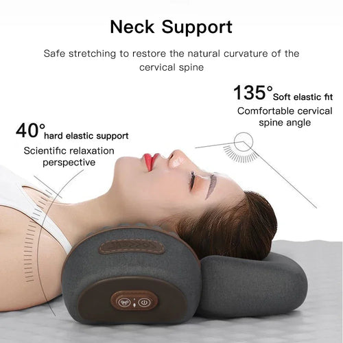 NEW Electric Neck Massager Cervical Traction Pillow with Heat & Vibration – Neck and Shoulder Pain Relief Device