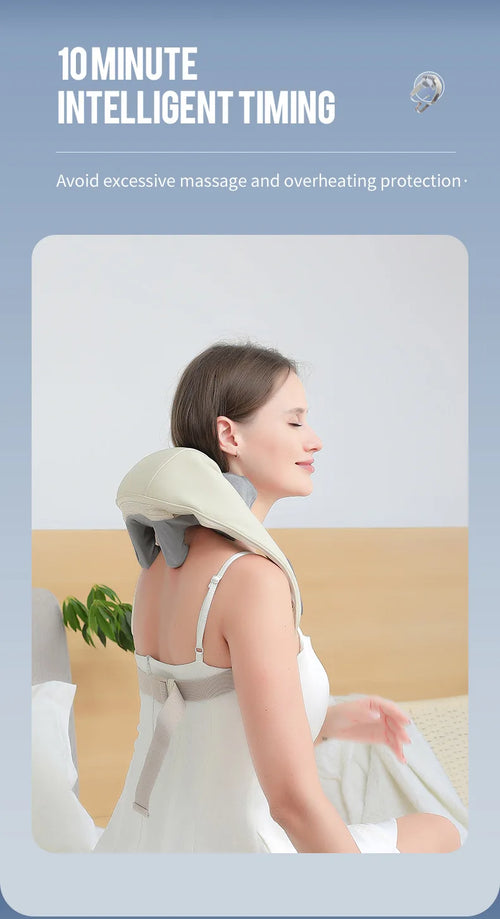 Foreverlily 26W Neck & Shoulder Massager Shawl – Wireless Deep Kneading Cervical & Back Massage Device