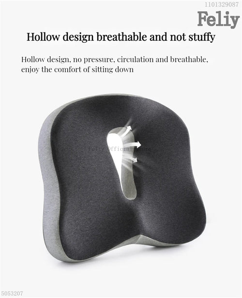Memory Foam Orthopedic Seat Cushion & Lumbar Support Pillow for Office Chair and Car Seat