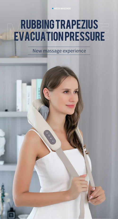 Foreverlily 26W Neck & Shoulder Massager Shawl – Wireless Deep Kneading Cervical & Back Massage Device