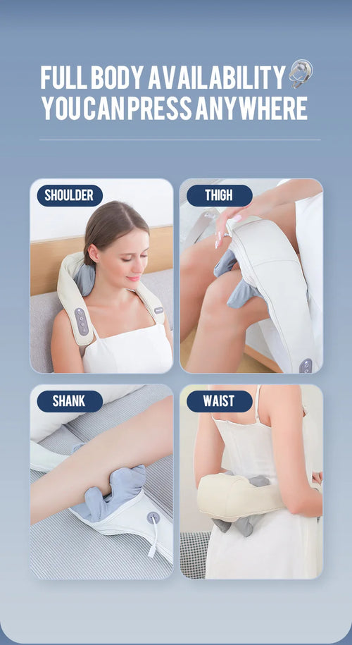 Foreverlily 26W Neck & Shoulder Massager Shawl – Wireless Deep Kneading Cervical & Back Massage Device