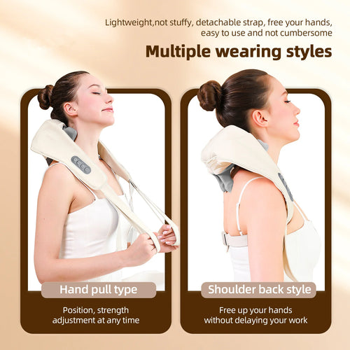 Foreverlily 26W Neck & Shoulder Massager Shawl – Wireless Deep Kneading Cervical & Back Massage Device