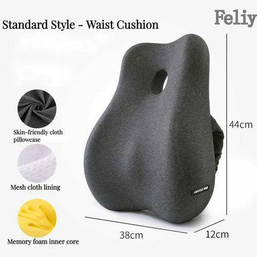 Memory Foam Orthopedic Seat Cushion & Lumbar Support Pillow for Office Chair and Car Seat