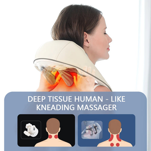 Foreverlily 26W Neck & Shoulder Massager Shawl – Wireless Deep Kneading Cervical & Back Massage Device