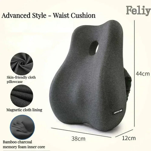 Memory Foam Orthopedic Seat Cushion & Lumbar Support Pillow for Office Chair and Car Seat