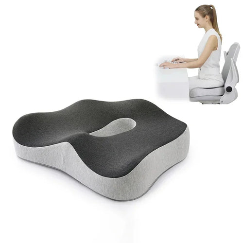 Memory Foam Orthopedic Seat Cushion & Lumbar Support Pillow for Office Chair and Car Seat
