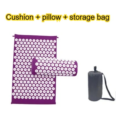 Acupressure Mat & Pillow Set for Back, Neck & Foot Pain Relief – Yoga Massage Cushion with Needle Therapy