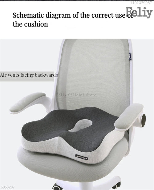 Memory Foam Orthopedic Seat Cushion & Lumbar Support Pillow for Office Chair and Car Seat