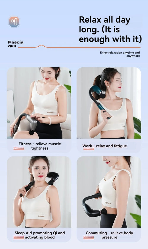 Smart Fascia Gun Electric Massage Gun – Deep Tissue Muscle Massager for Back, Neck & Shoulder Relief