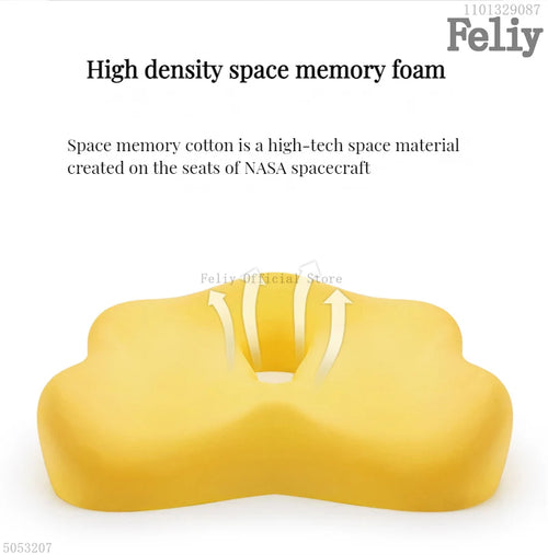 Memory Foam Orthopedic Seat Cushion & Lumbar Support Pillow for Office Chair and Car Seat