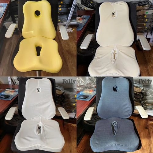 Memory Foam Orthopedic Seat Cushion & Lumbar Support Pillow for Office Chair and Car Seat
