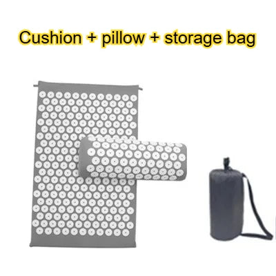 Acupressure Mat & Pillow Set for Back, Neck & Foot Pain Relief – Yoga Massage Cushion with Needle Therapy