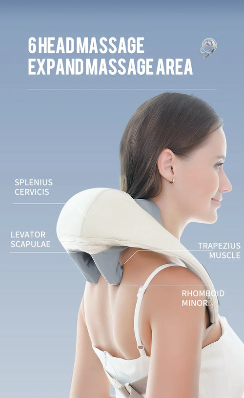 Foreverlily 26W Neck & Shoulder Massager Shawl – Wireless Deep Kneading Cervical & Back Massage Device