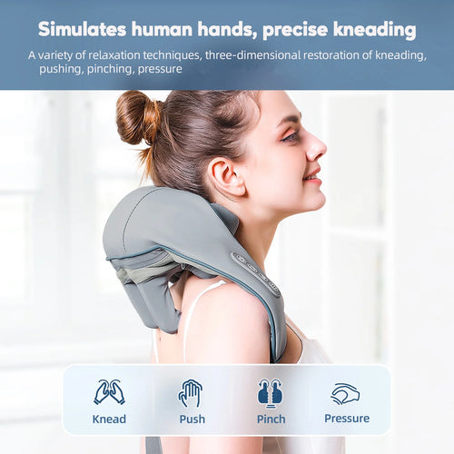 Foreverlily 26W Neck & Shoulder Massager Shawl – Wireless Deep Kneading Cervical & Back Massage Device