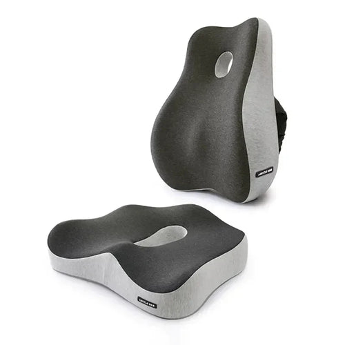 Memory Foam Orthopedic Seat Cushion & Lumbar Support Pillow for Office Chair and Car Seat