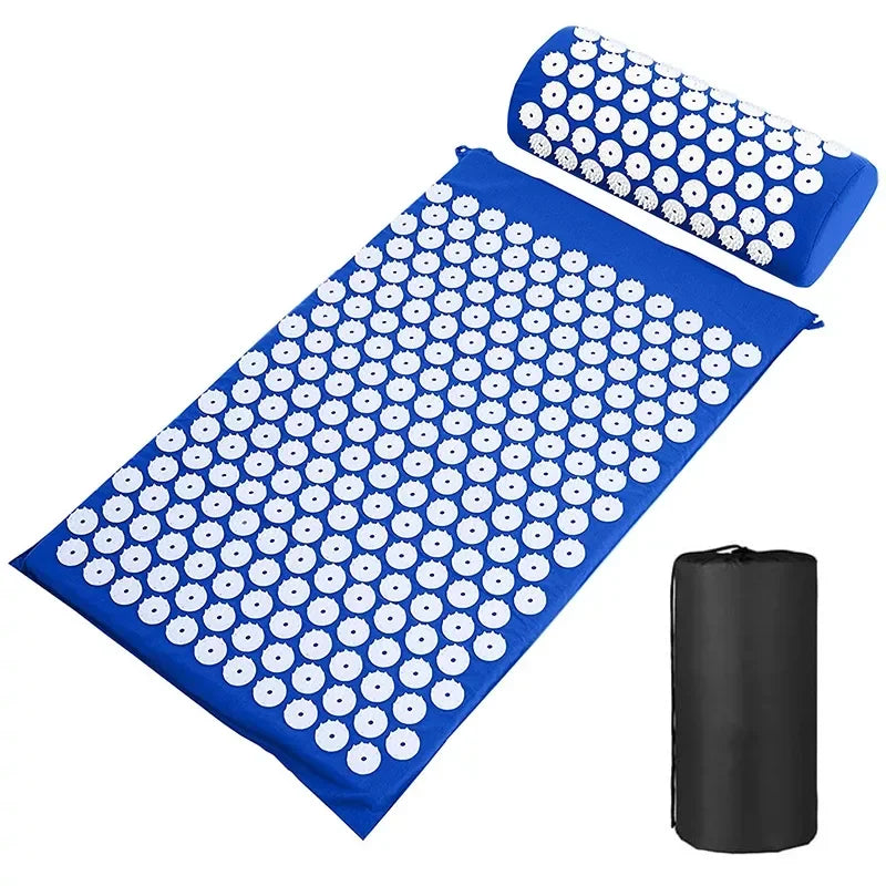 Acupressure Mat & Pillow Set for Back, Neck & Foot Pain Relief – Yoga Massage Cushion with Needle Therapy