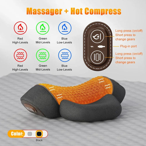 NEW Electric Neck Massager Cervical Traction Pillow with Heat & Vibration – Neck and Shoulder Pain Relief Device