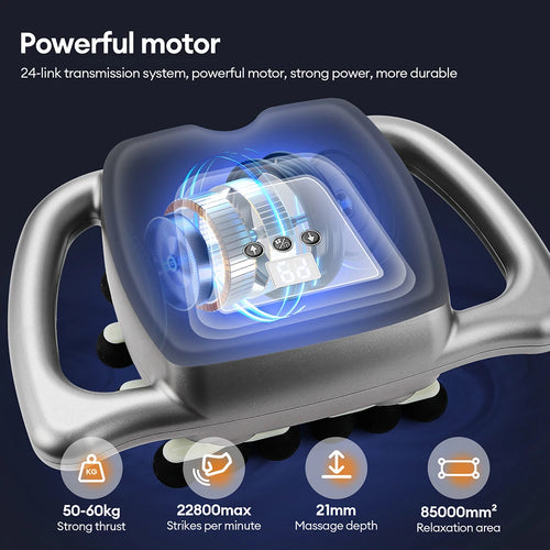 24-Head Fascia Gun Massager with 9 Modes Deep Tissue Vibration Massage for Back, Neck & Full Body Relief