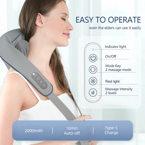 Foreverlily 26W Neck & Shoulder Massager Shawl – Wireless Deep Kneading Cervical & Back Massage Device